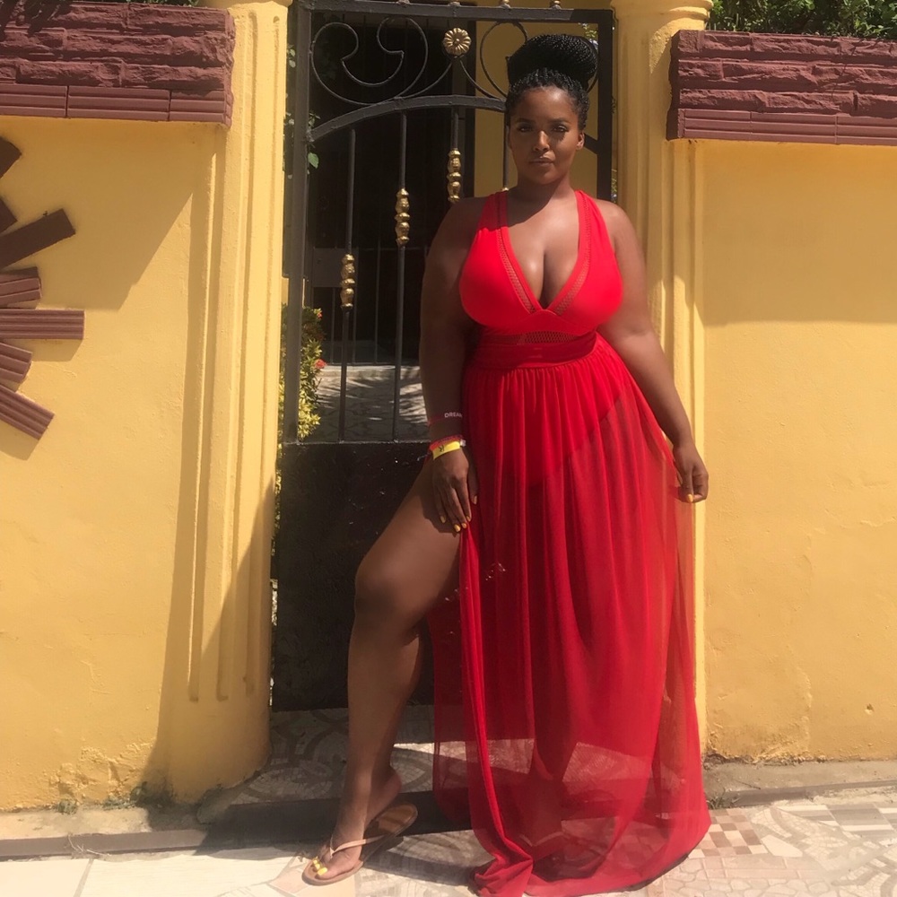 Bathing suit and cover up skirt